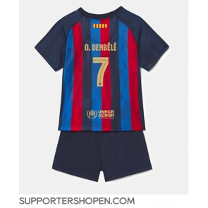 Barcelona Ousmane Dembele #7 Hemmatröja Barn 2022-23 Kortärmad (+ korta byxor)